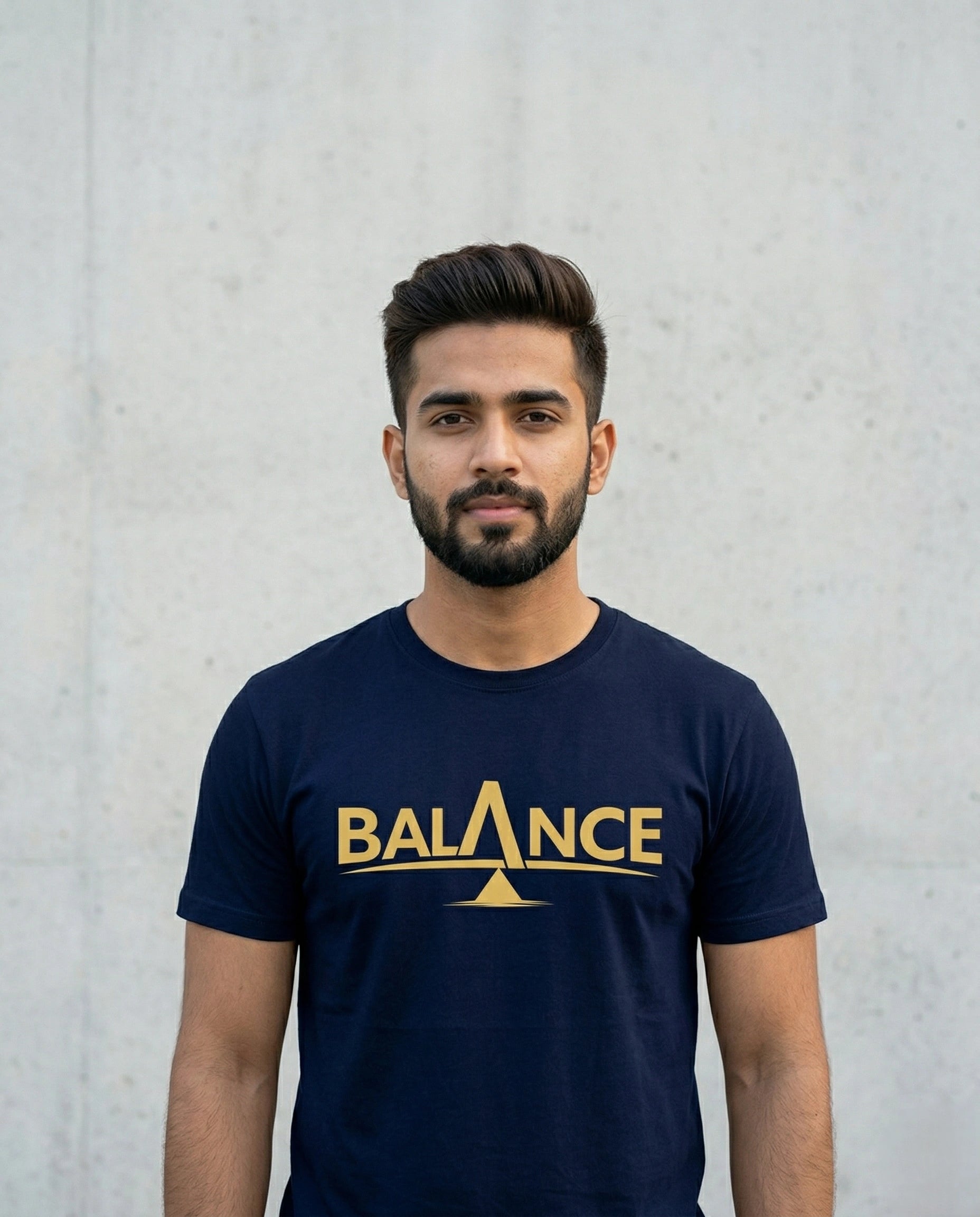 Men's Balance Navy Blue Regular T-Shirt