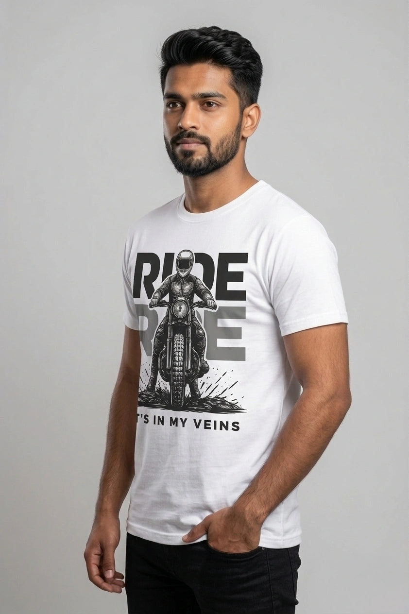 Men's Bikers Gospel White Graphic Printed Regular T-shirt