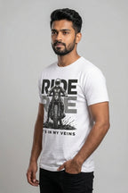 Men's Bikers Gospel White Graphic Printed Regular T-shirt