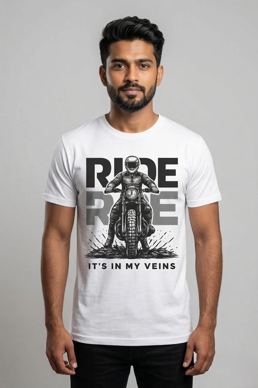 Men's Bikers Gospel White Graphic Printed Regular T-shirt