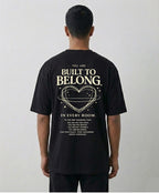 Men's Built To Belong Black Oversized Tshirt