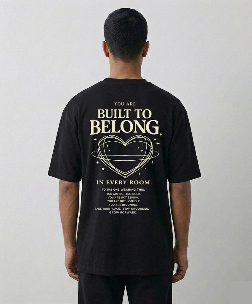 Men's Built To Belong Black Oversized Tshirt