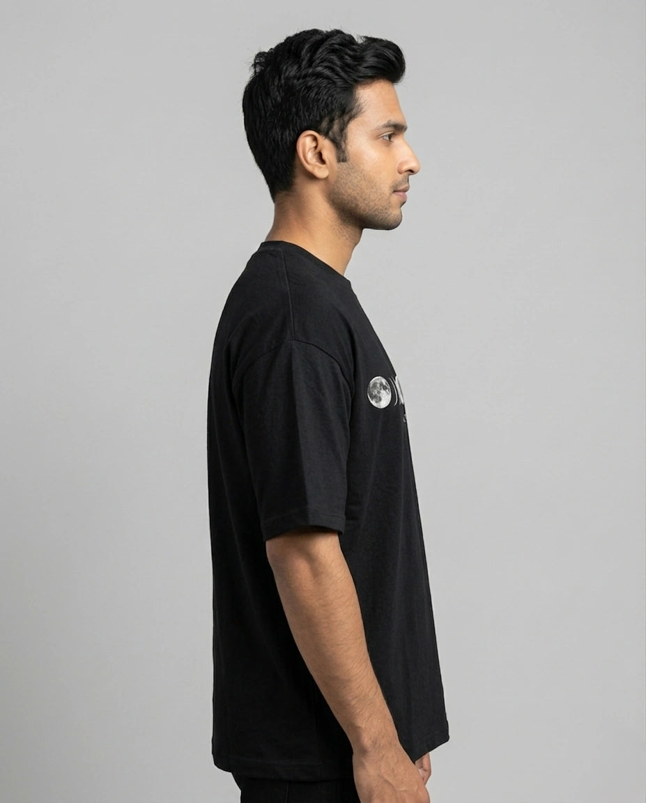 Men's Cosmic Energy Black Oversized T-shirt