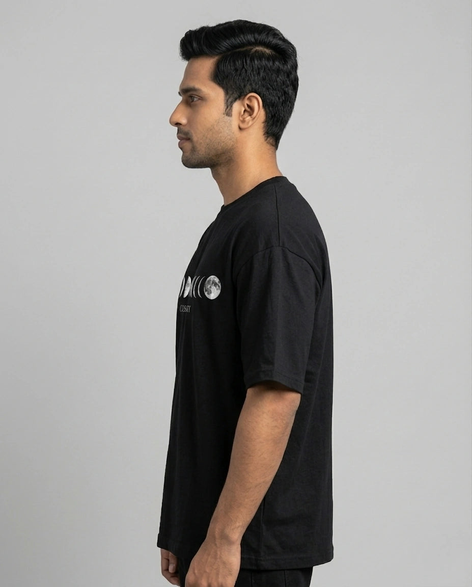 Men's Cosmic Energy Black Oversized T-shirt