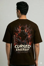 Men's Brown Oversized Graphic Printed T-shirt