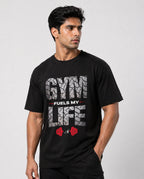 Men's Gym Is My Fuel Black Oversized T-shirt