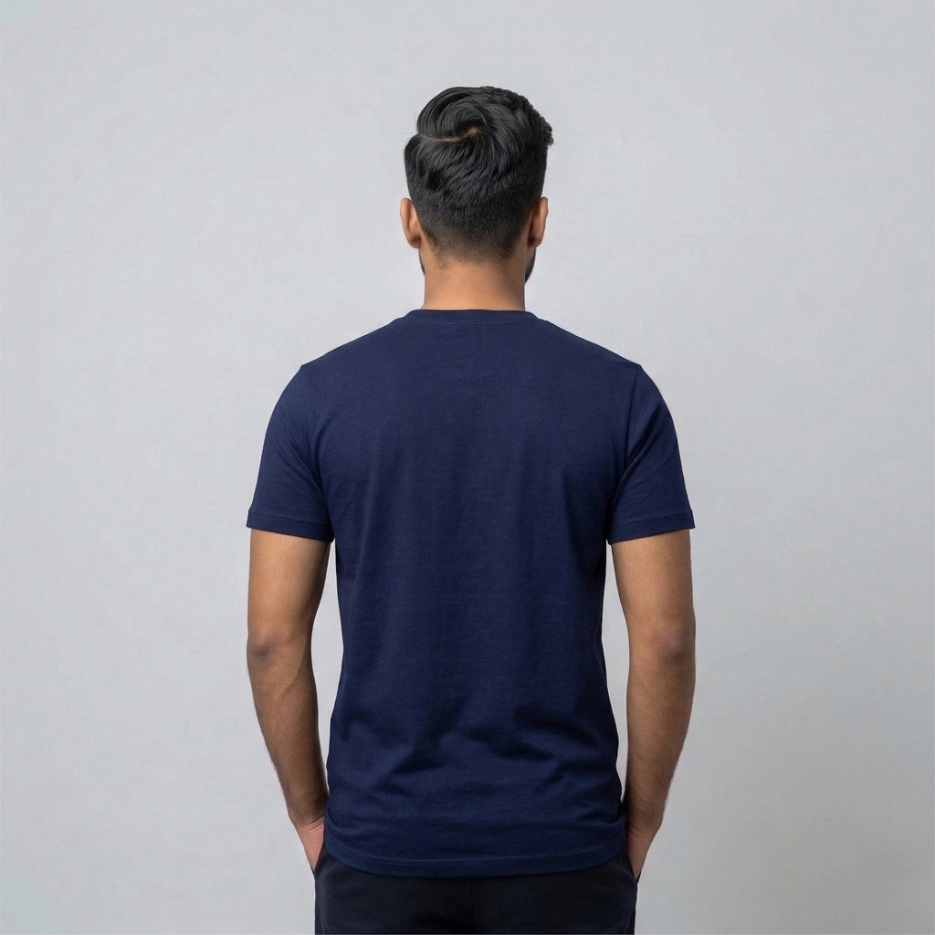 Men's Navy Blue Regular Tshirt