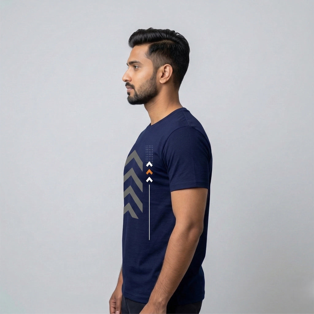 Men's Navy Blue Regular Tshirt