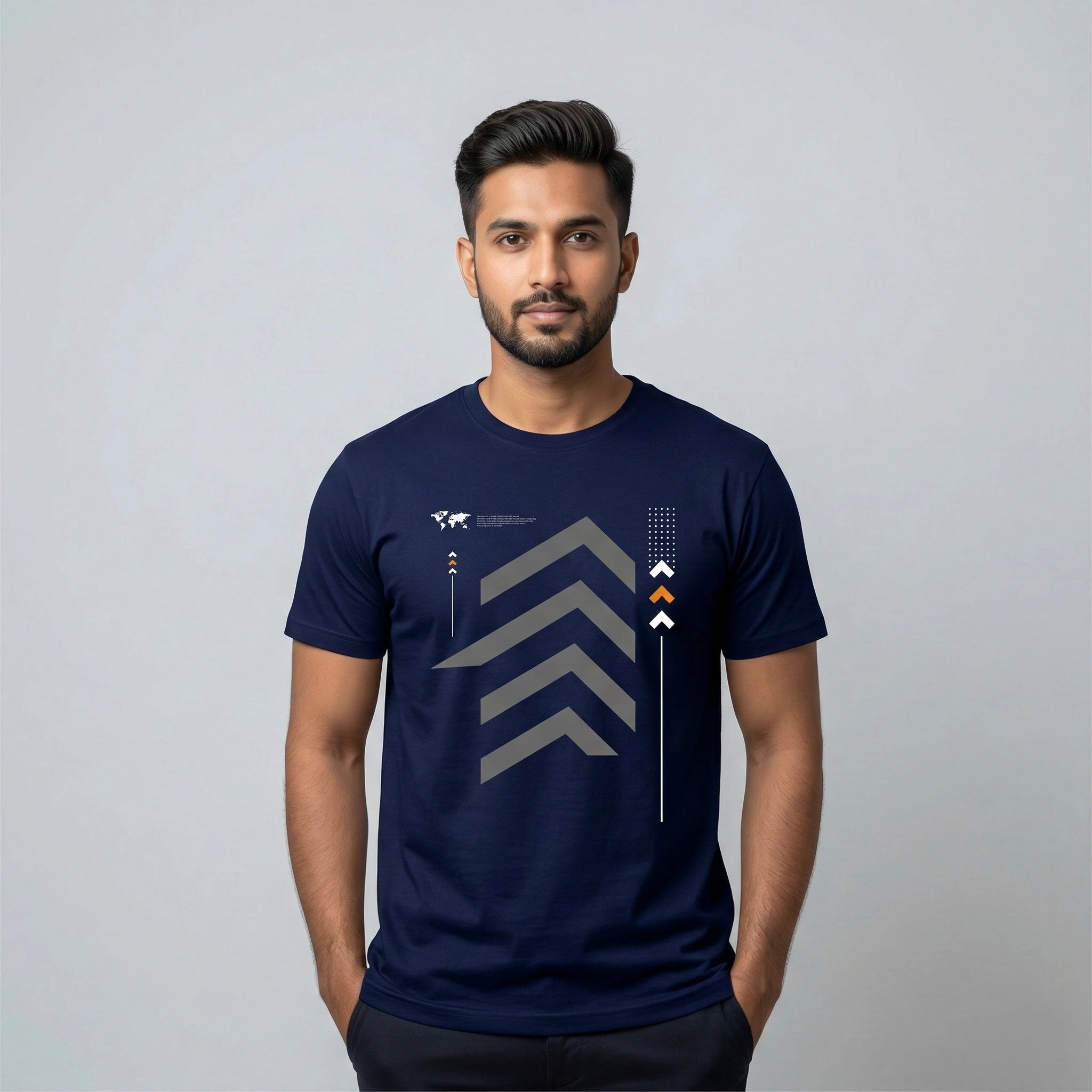 Men's Navy Blue Regular Tshirt