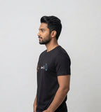 Men's Black Regular Graphic Tshirt