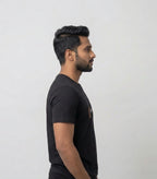 Men's Black Regular Graphic Tshirt