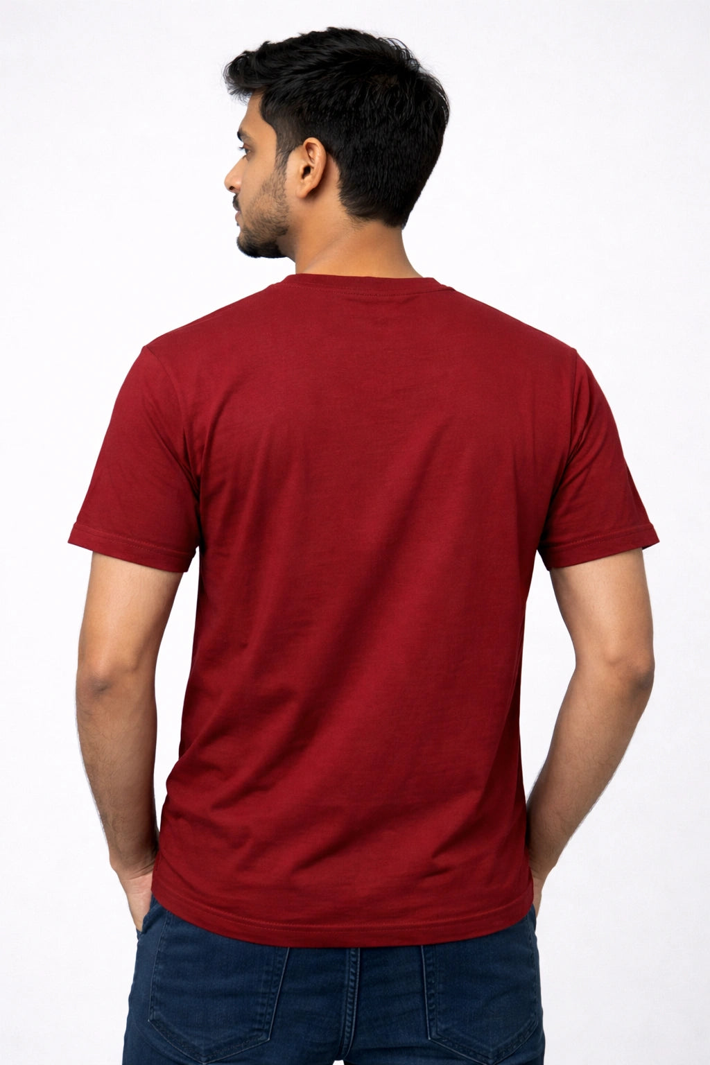 Men's Maroon Regular Graphic Tshirt