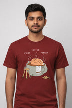 Men's Maroon Regular Graphic Tshirt