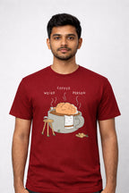 Men's Maroon Regular Graphic Tshirt