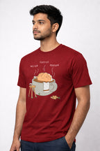 Men's Maroon Regular Graphic Tshirt