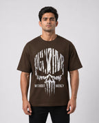 Men's Merciless Instinct Brown Oversized T-shirt