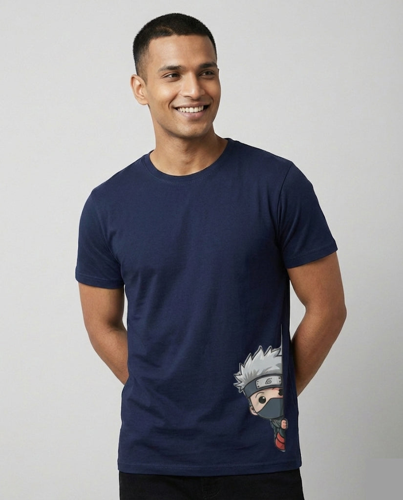 Men's Regular Blue Graphic Tshirt