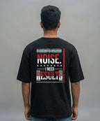 No Noise Men's Black Oversized T shirt