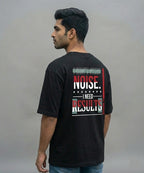 No Noise Men's Black Oversized T shirt