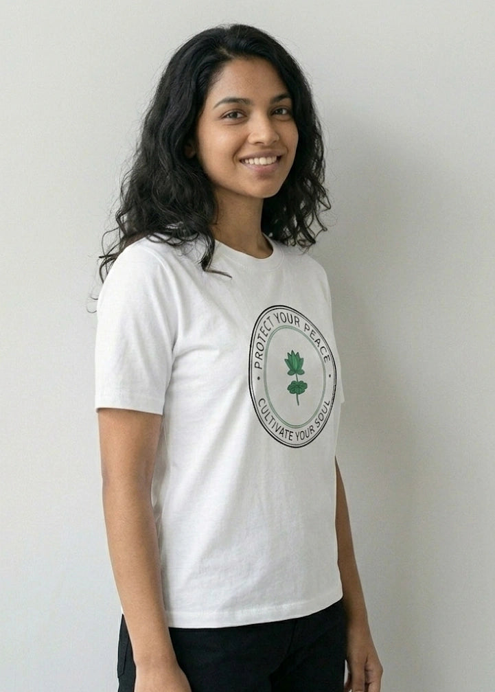 Women's Protect Your Peace Regular White T-shirt