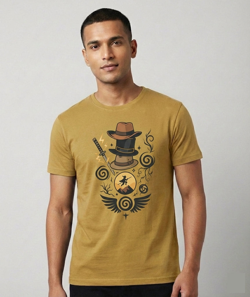 Me's Questbound Regular Graphic Printed Tshirt