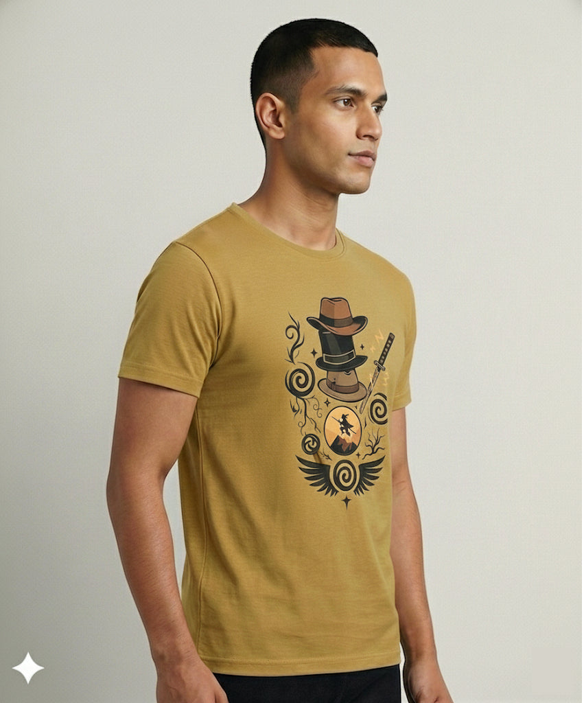 Me's Questbound Regular Graphic Printed Tshirt