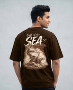 Men's Sea Bound Brown Oversized T-shirt