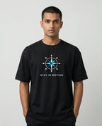 Men's Stay In Motion Black Oversized T-Shirt
