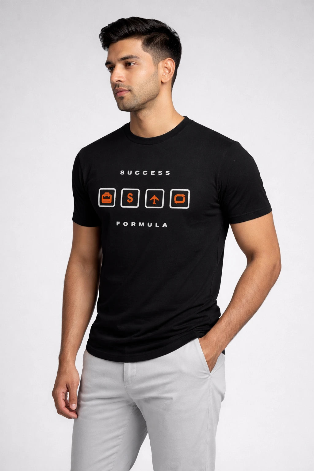 Men's Success Regular Black Tshirt