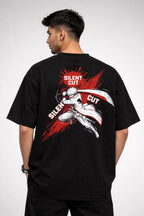 Men's Silent Cut Black Oversized T-shirt