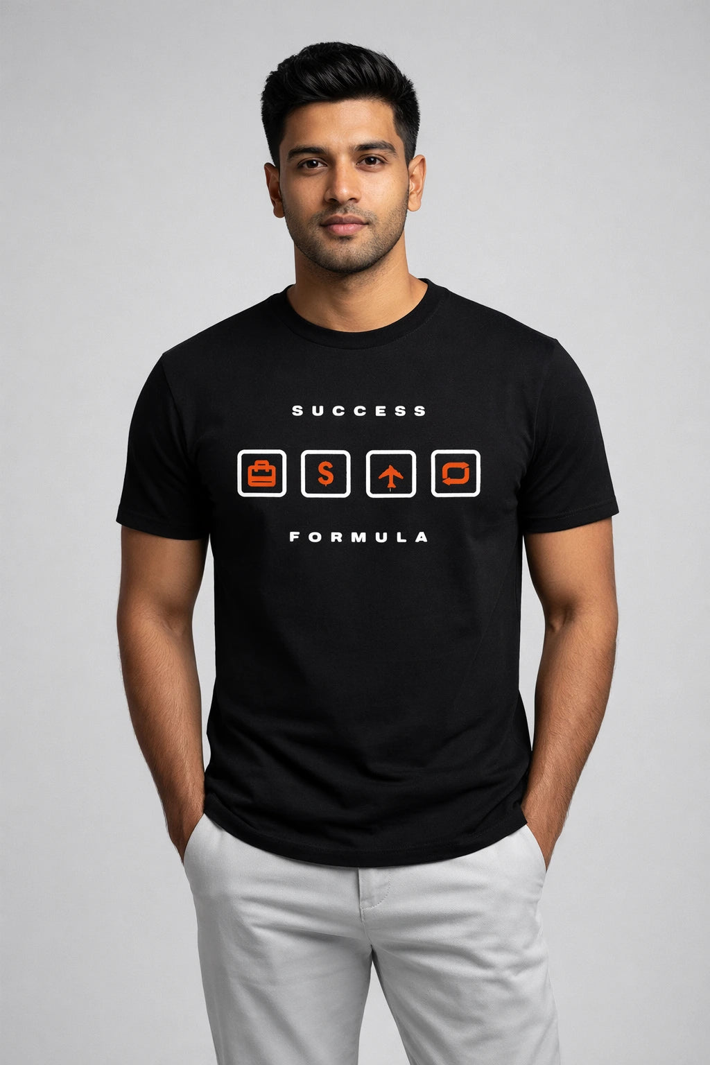 Men's Success Regular Black Tshirt