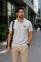 Men's Signature Panda Polo T-Shirt - GREY