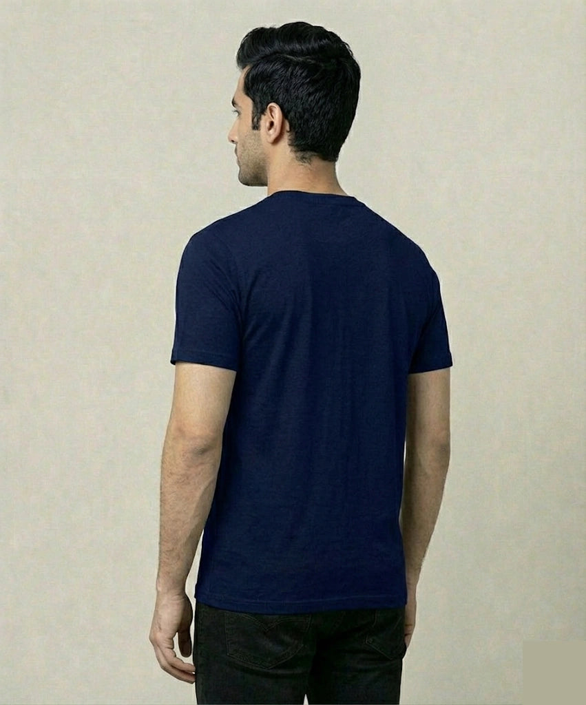 Men's Running On Coffee Regular Navy Graphic Tshirt