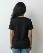 Women's Black Regular Graphic T-shirt