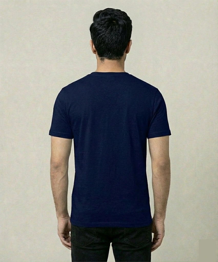 Men's Running On Coffee Regular Navy Graphic Tshirt