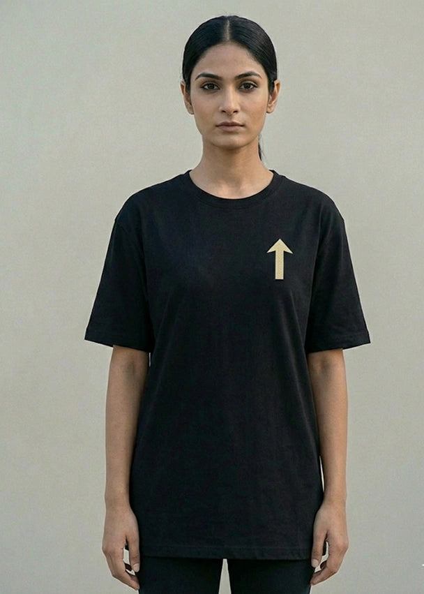 Women's She Moves Different Oversized Navy T shirt