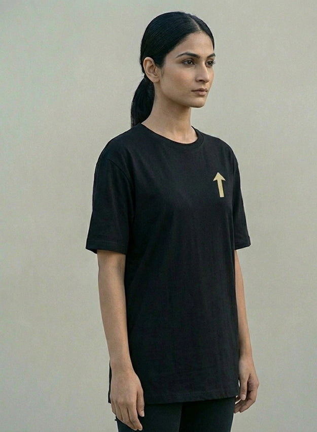 Women's She Moves Different Oversized Navy T shirt