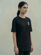 Women's She Moves Different Oversized Navy T shirt