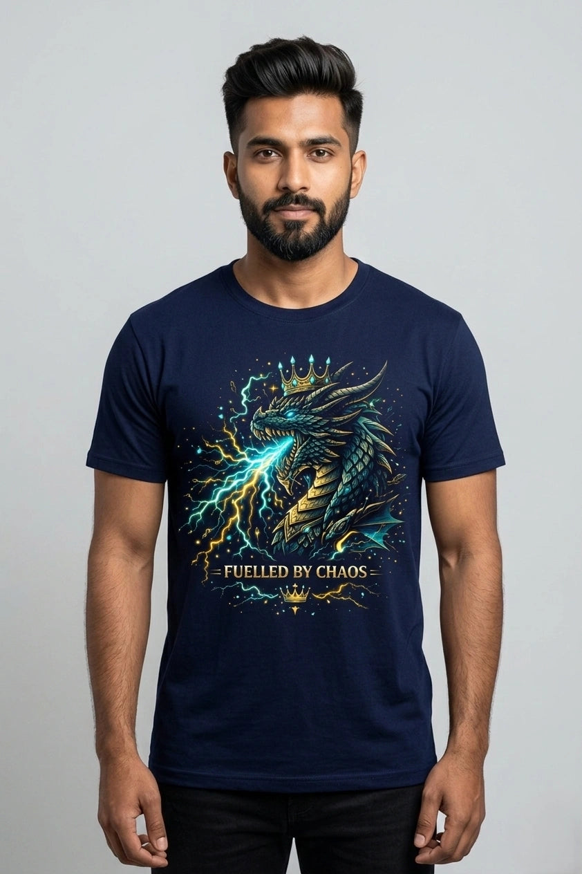 Men's Quantum Core Navy Blue Regular T-shirt