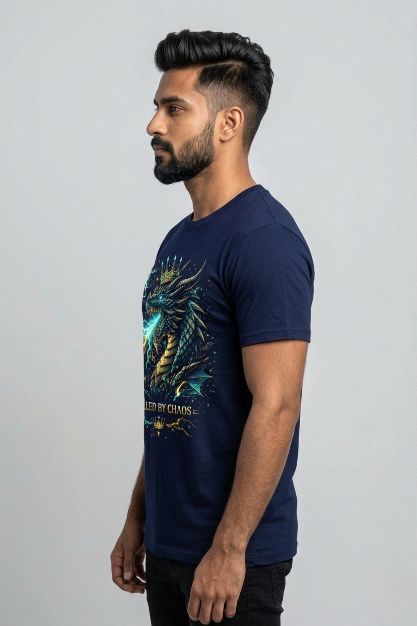 Men's Quantum Core Navy Blue Regular T-shirt