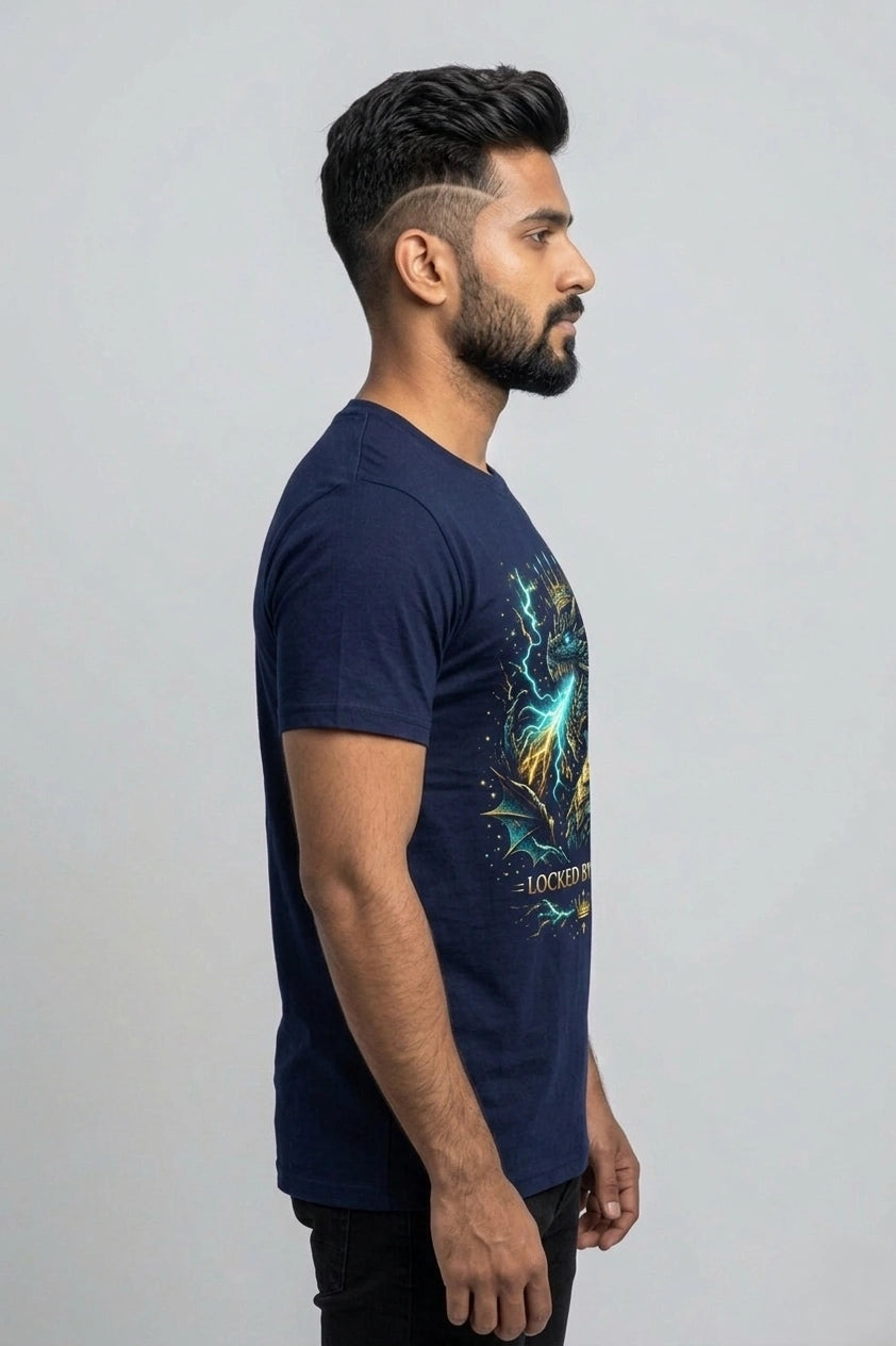 Men's Quantum Core Navy Blue Regular T-shirt